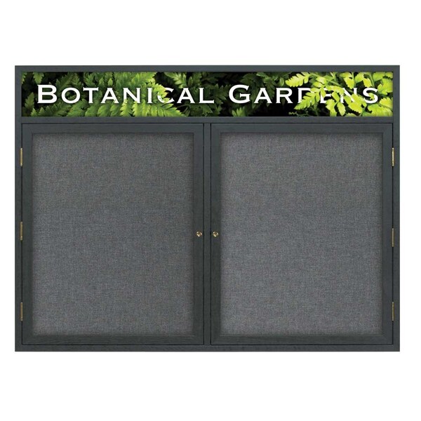 United Visual Products Open Faced Traditional Corkboard, 60x36" UV643A-SATIN-BLACK - main
